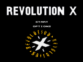 Revolution X title screen for Super Nintendo